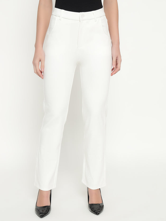 SMARTFLEX STRAIGHT FIT TROUSER - WHITE