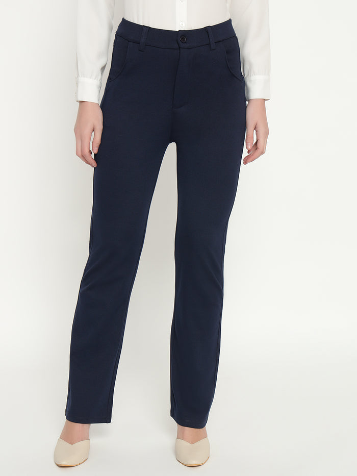 SMARTFLEX STRAIGHT FIT TROUSER - NAVY BLUE